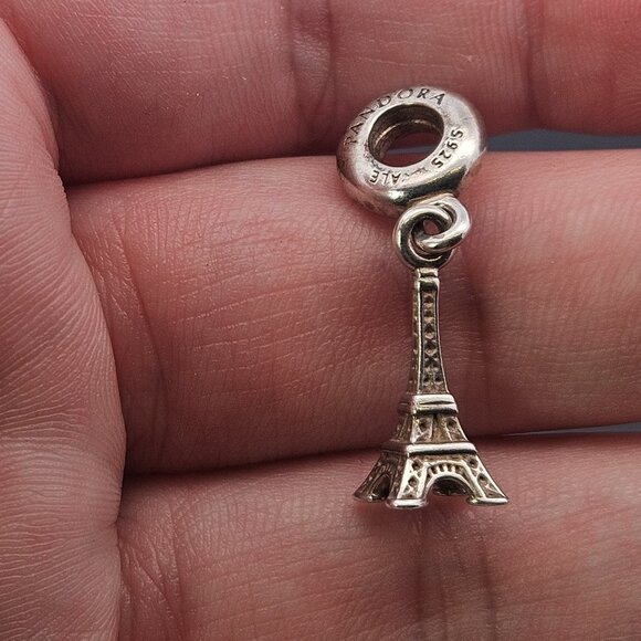 Pandora 925 Sterling Silver Eiffel Tower Paris Dangle Charm - Picture 1 of 6